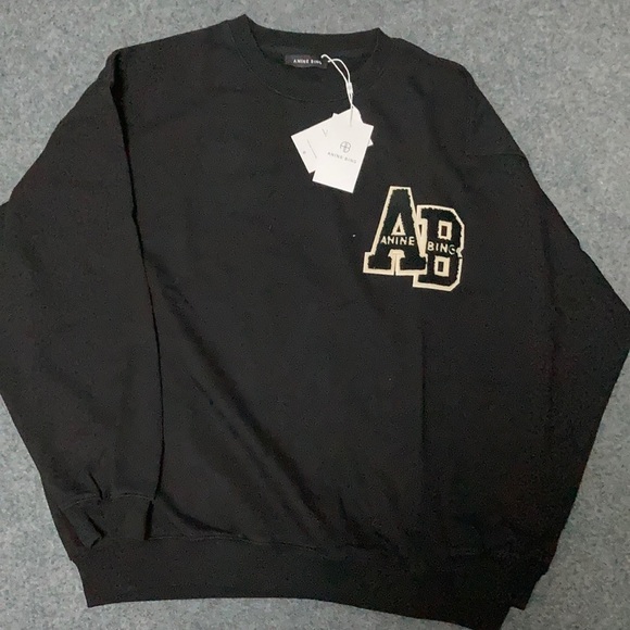 Anine Bing Black Crewneck sweatershirt size Medium - Picture 1 of 6